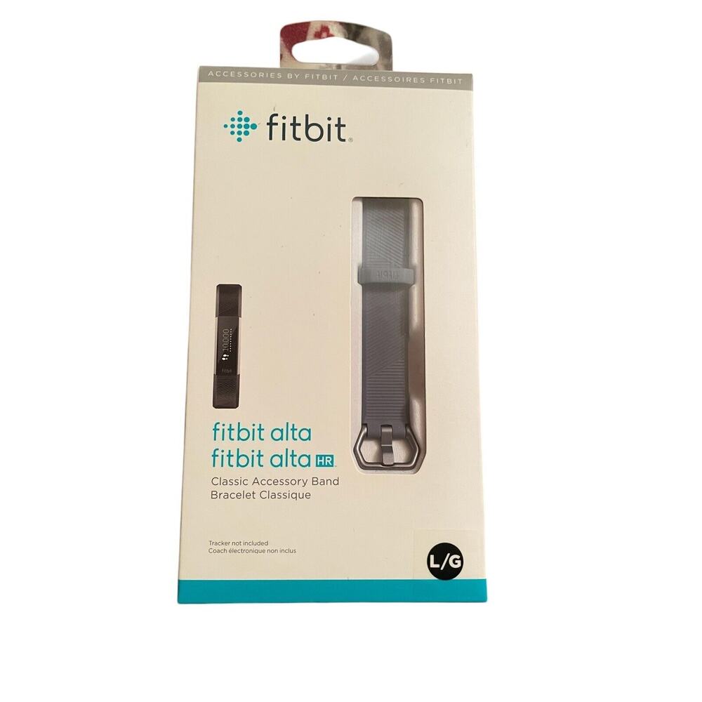 𝅺Fitbit Alta/ Alta HR Classic Band Bracelet Accessory Womans  Large Gray NIB